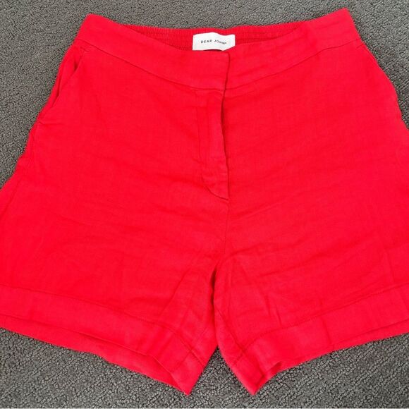 Dear John ladies tomato colored linen short with pocket - Picture 1 of 3